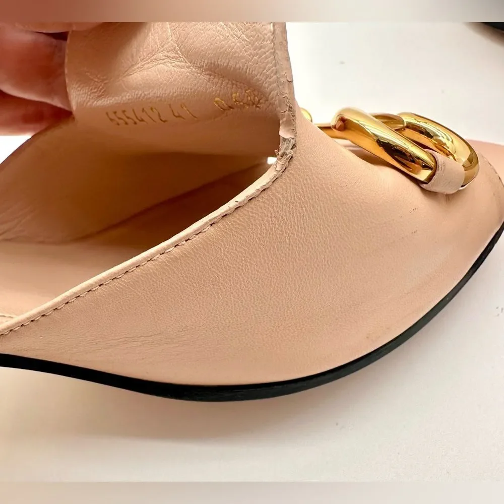 Gucci Baby Horsebit Block Heel Slide Mules Leather In Pink Rose EU 41 US 11 - Picture 8 of 13